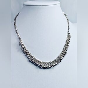 Vintage Sterling Silver ChaCha Beaded Rolo Chain Necklace 16”- 18”